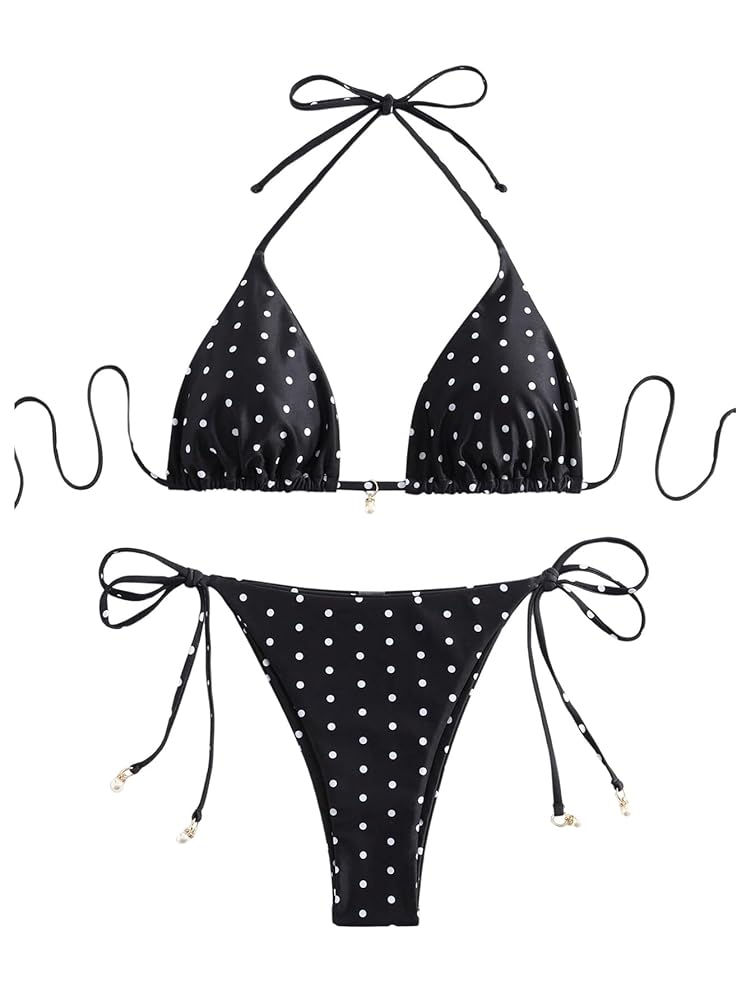 Black Polka Dot Bikinis
