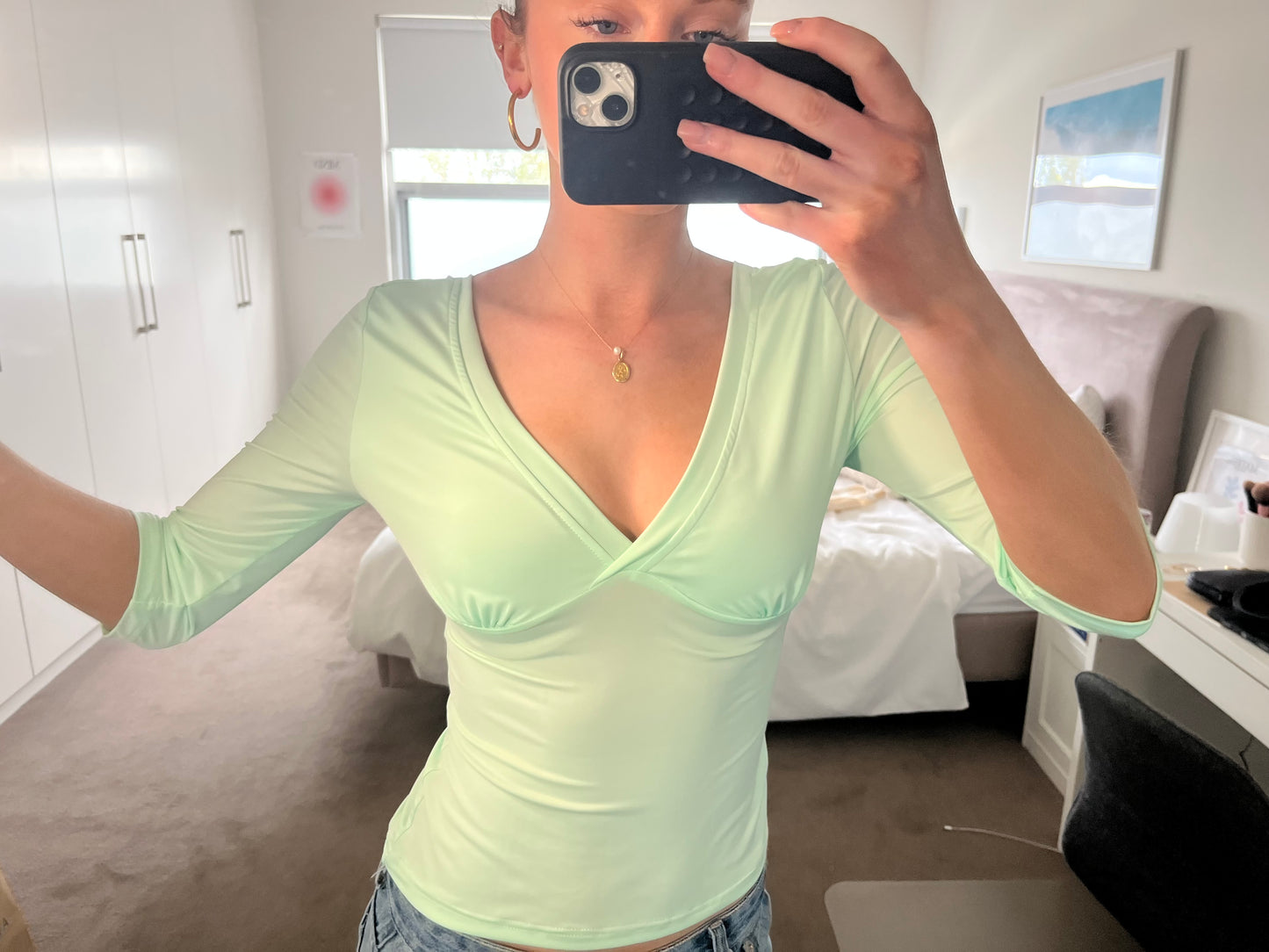 Charlotte 3/4 Sleeve Wrap Top