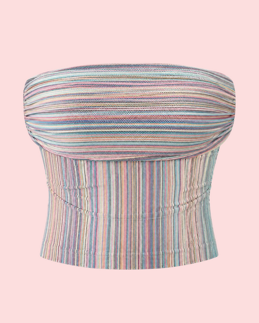 Alora Multi Striped Off Shoulder Top