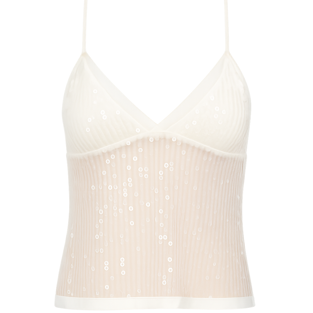 Serena Shimmer Top White