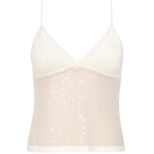 Serena Shimmer Top White