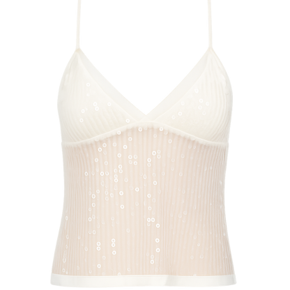 Serena Shimmer Top White