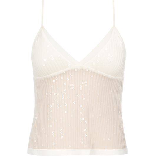 Serena Shimmer Top White