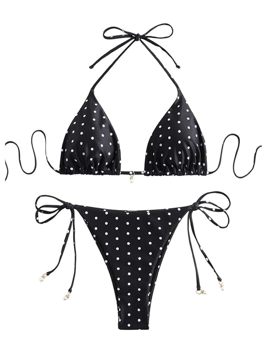 Black Polka Dot Bikinis