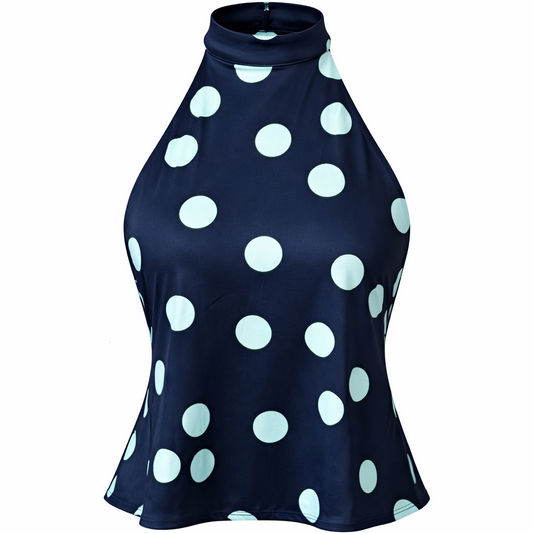 Ariel Polka Dot Top Navy