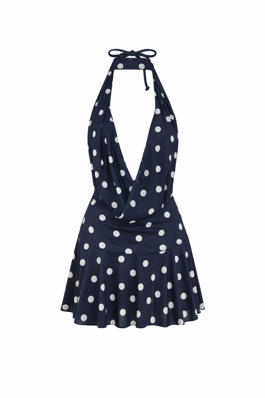 Mila Halter Polka Dot Dress