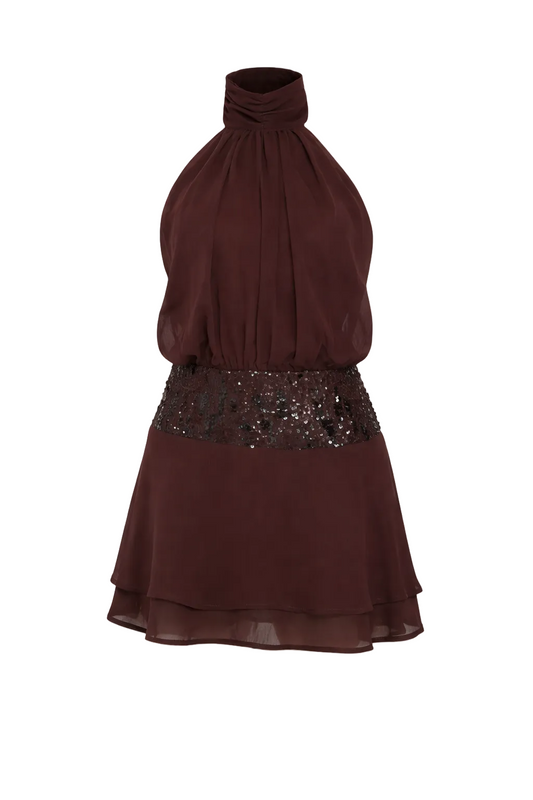 Georgia Mini Halter Sequin Dress