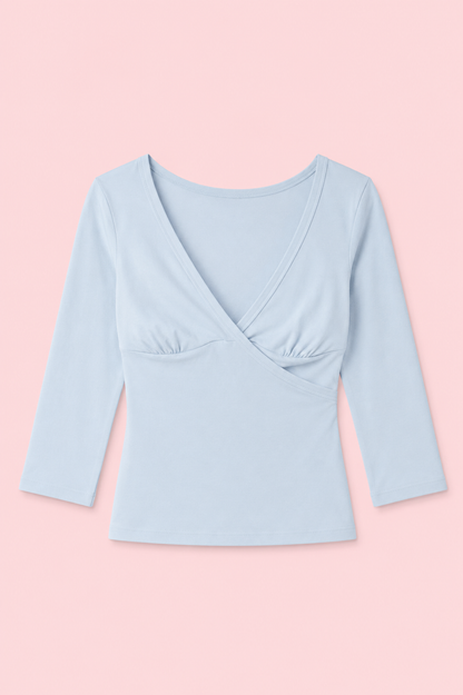 Charlotte 3/4 Sleeve Wrap Top