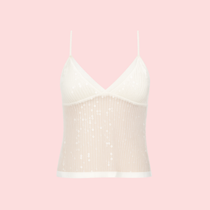 Serena Shimmer Top White