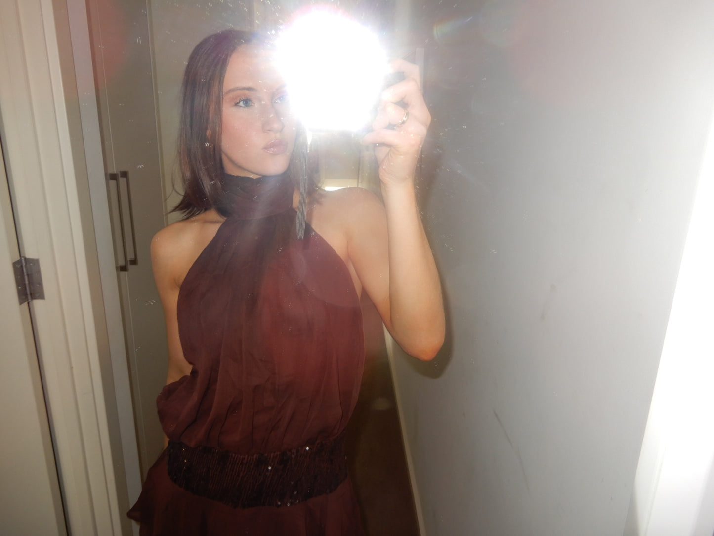 Georgia Mini Halter Sequin Dress