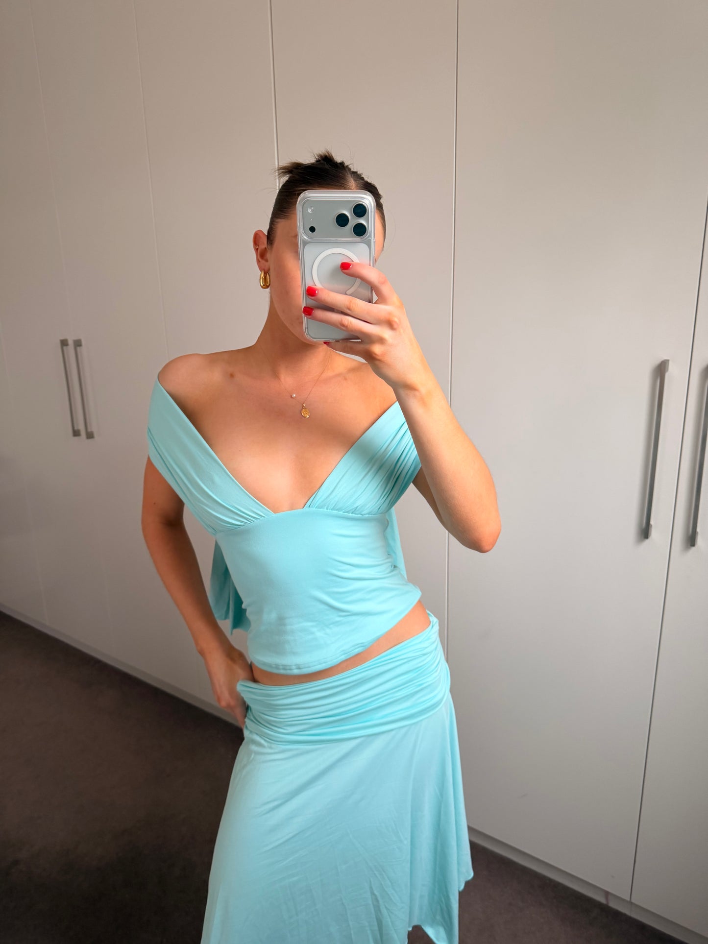 Luma Tie Top Aqua