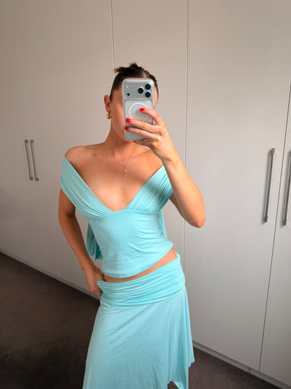 Luma Tie Top Aqua