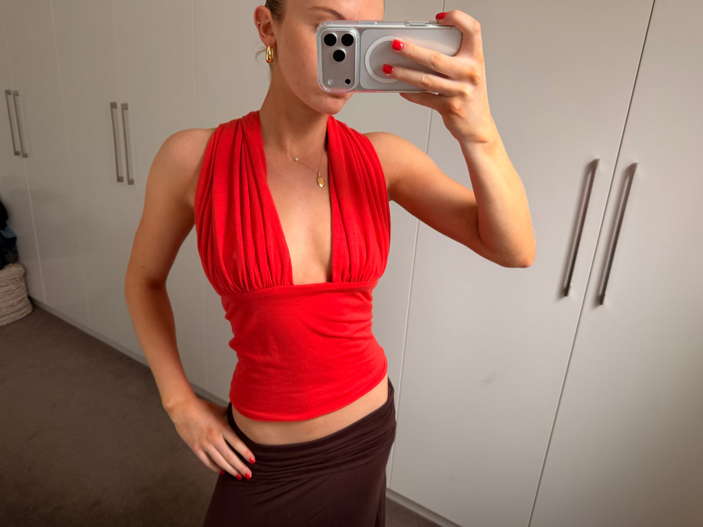 Dune Coral Tie Top