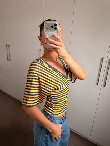 Willow V Neck Striped Top