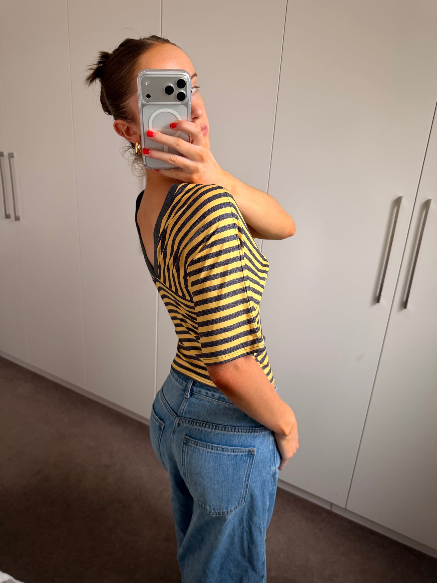 Willow V Neck Striped Top