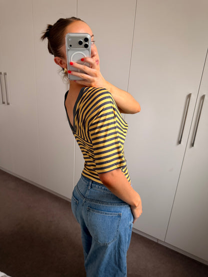 Willow V Neck Striped Top