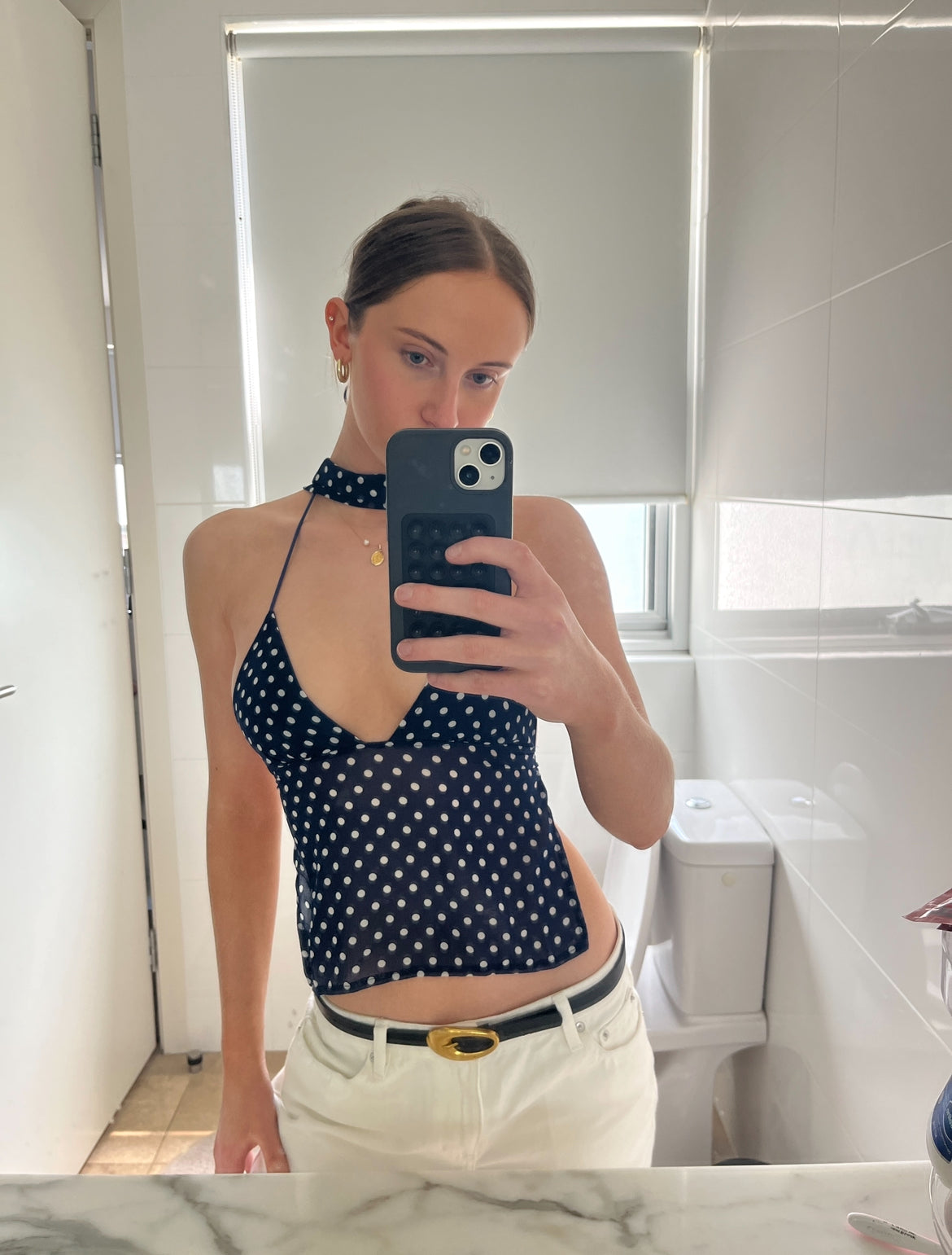 Laila Polka Dot Tie Top