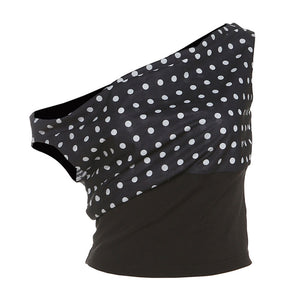 Dahlia Polka Dot Off The Shoulder Black