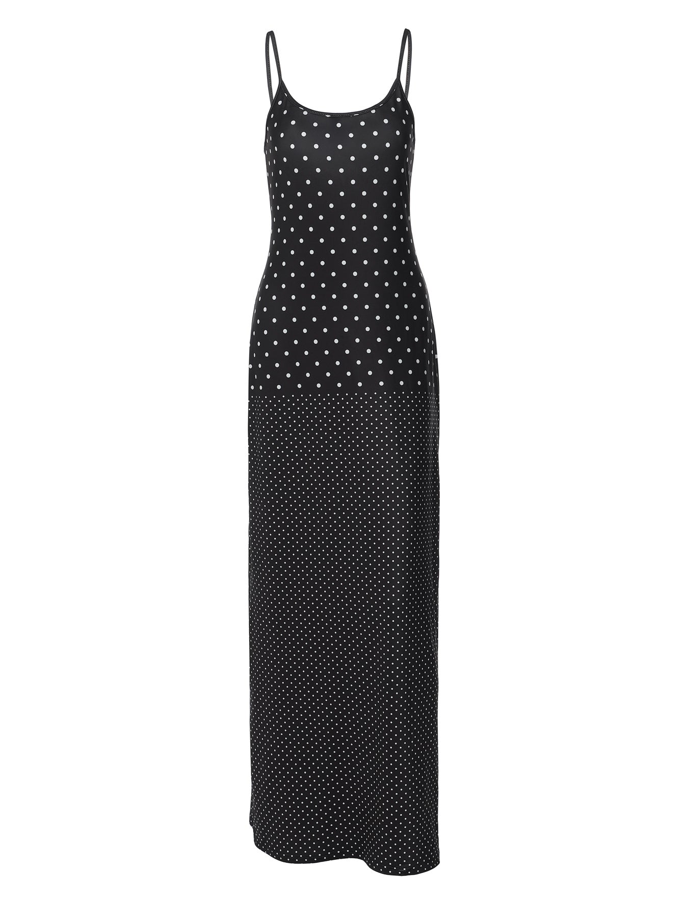White & Black Polka Dot Maxi Dress