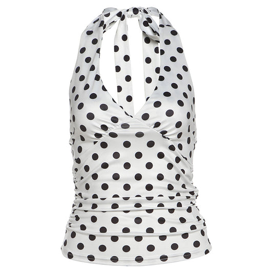 Sophia Polka Dot Top White