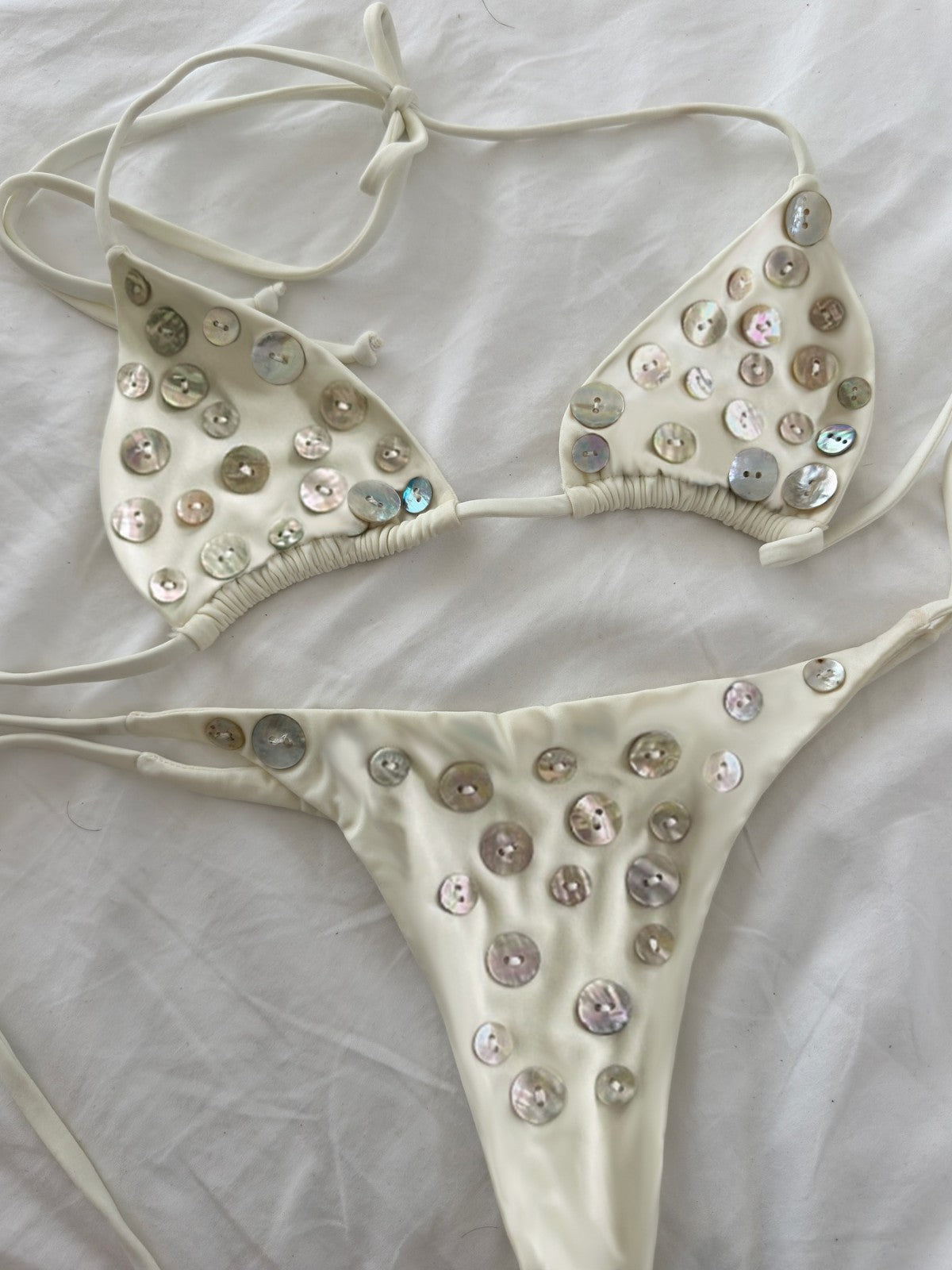 Lola Sequin Bikini - Cream