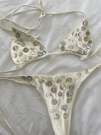 Lola Sequin Bikini - Cream