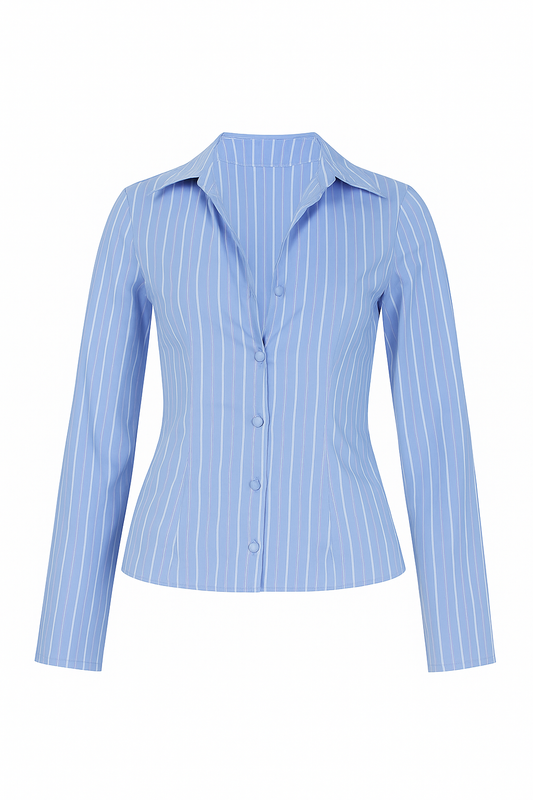 Clara Office Long Sleeve Shirt Blue
