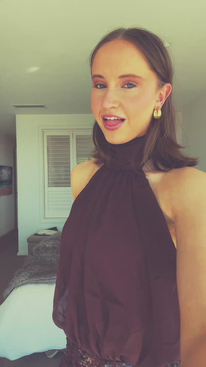 Georgia Mini Halter Sequin Dress