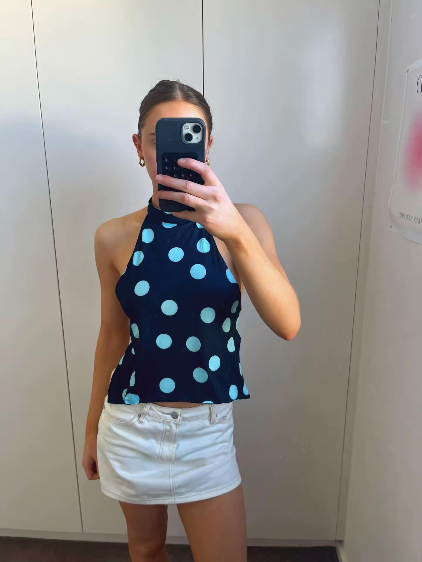Ariel Polka Dot Top Navy