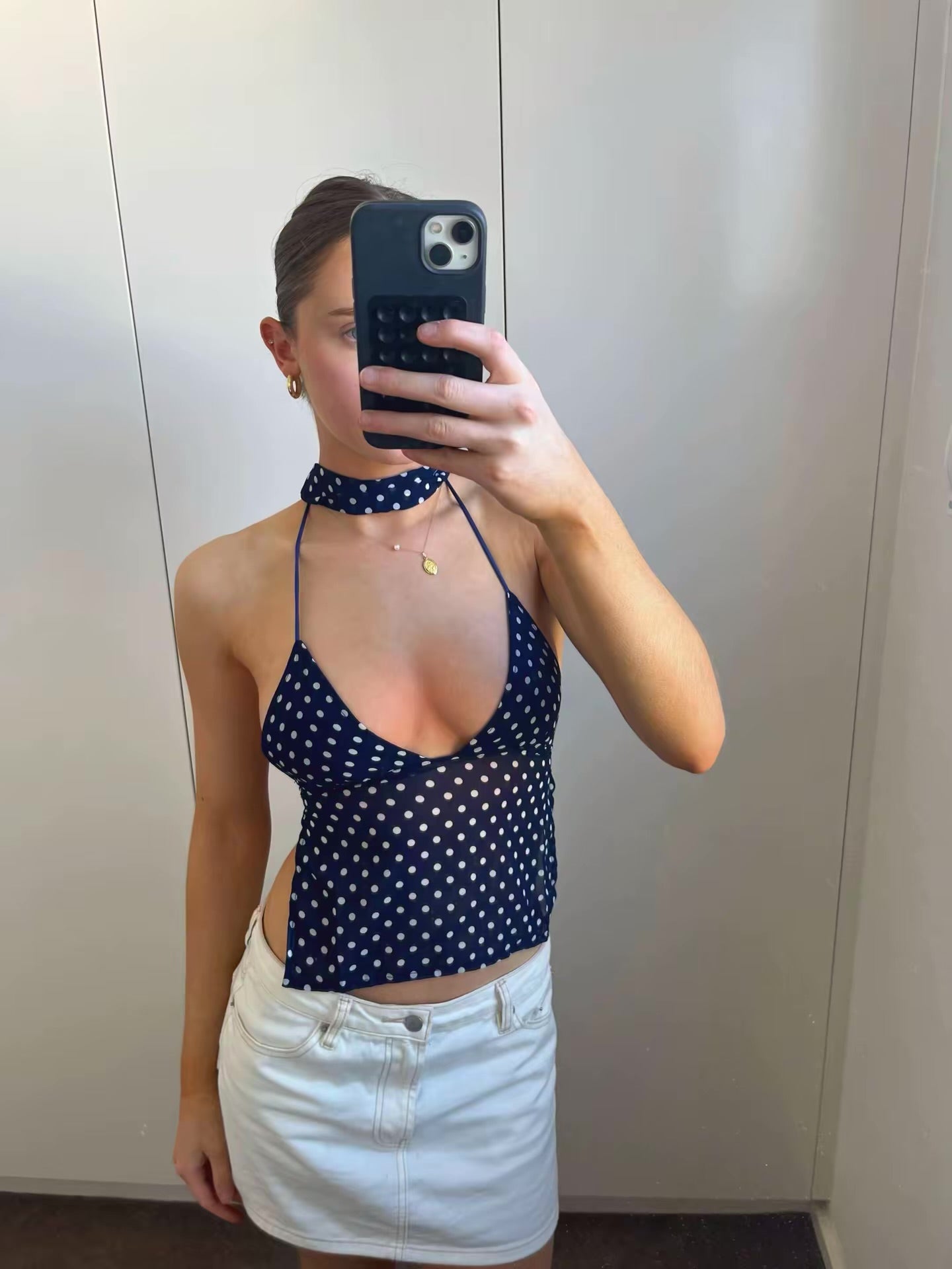 Laila Polka Dot Tie Top