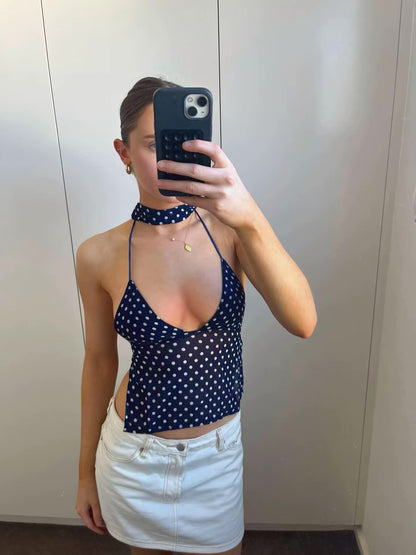 Laila Polka Dot Tie Top